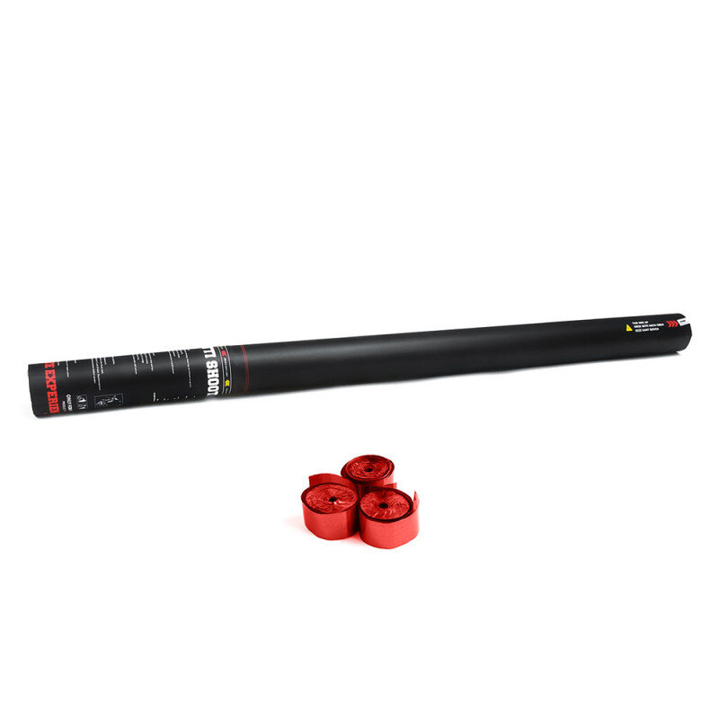 The Confetti Maker Handheld Cannon 80 cm metallic streamer - Red HSC06RD