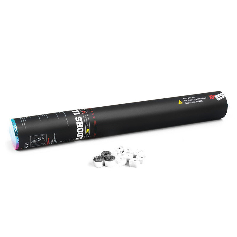 The Confetti Maker Handheld Cannon 50 cm streamer - White/Silver HS03WSM