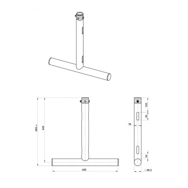 Contestage BT-TRUSS T-Drop arm BLK 450x445  B03482 - 1