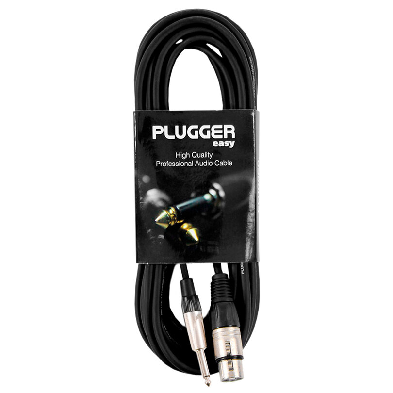 Plugger Câble XLR mâle 3b - Jack mâle mono 1,50m Easy PLUCABSXM3JMM1M50EAS - 1