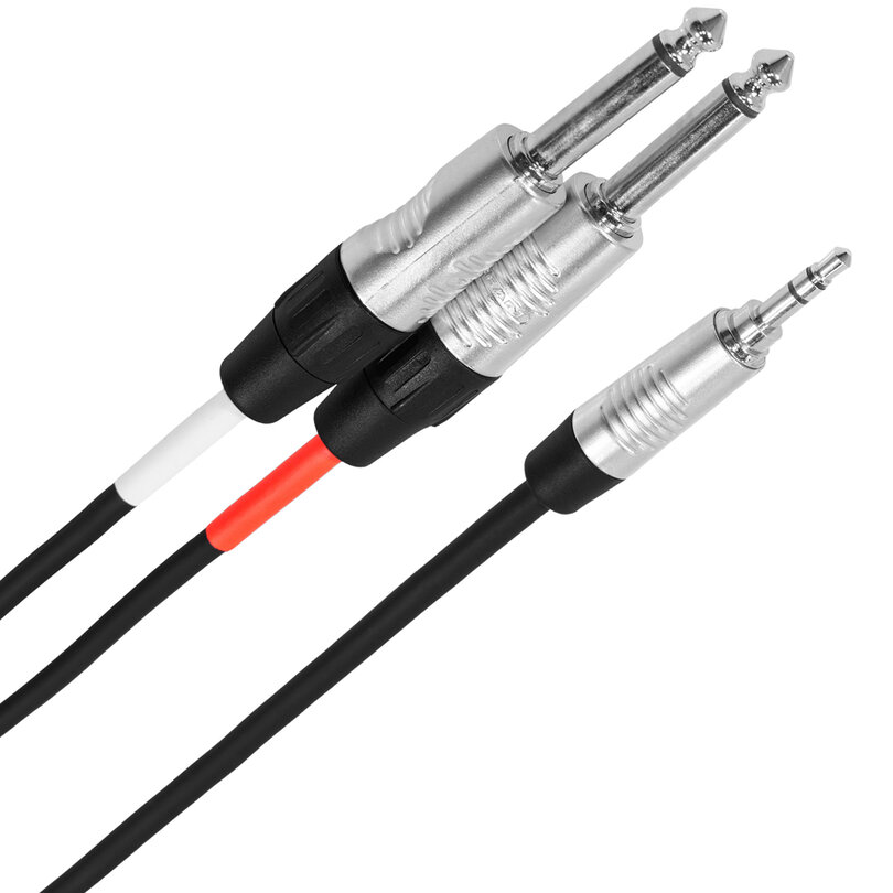 Plugger Male stereo mini-jack - male mono jack Y cable, 3  PLUCABYMMSJMM3M00TOU