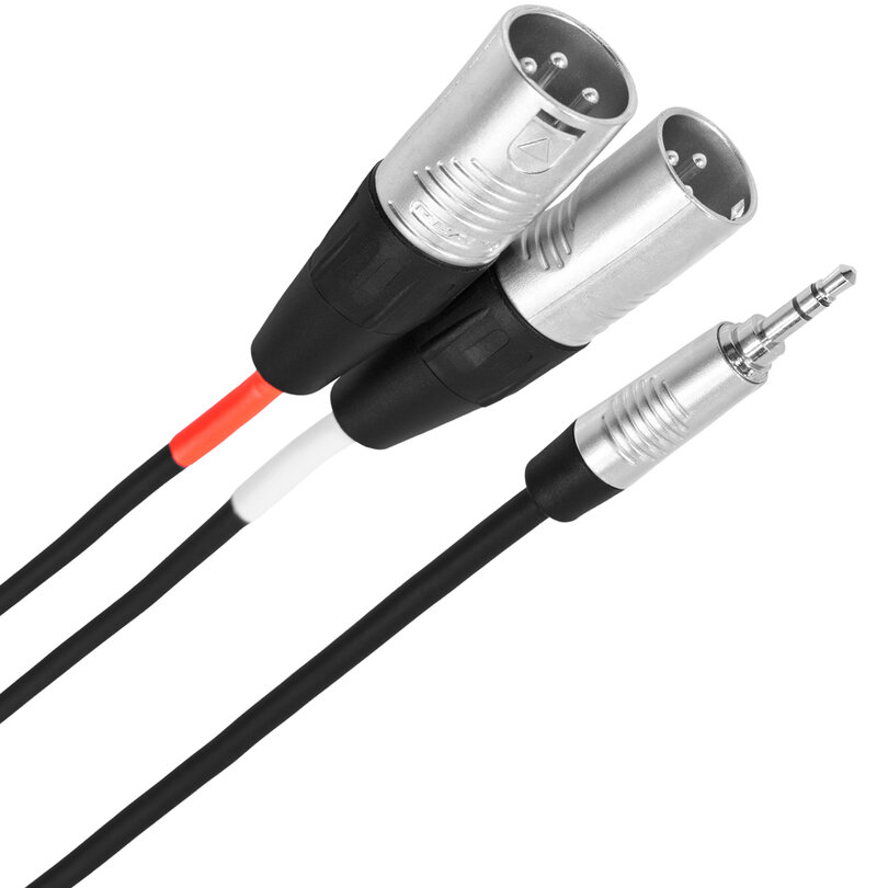Plugger Male stereo mini-jack - male XLR 3p Y cable, 1 m PLUCABYMMSXM31M00TOU